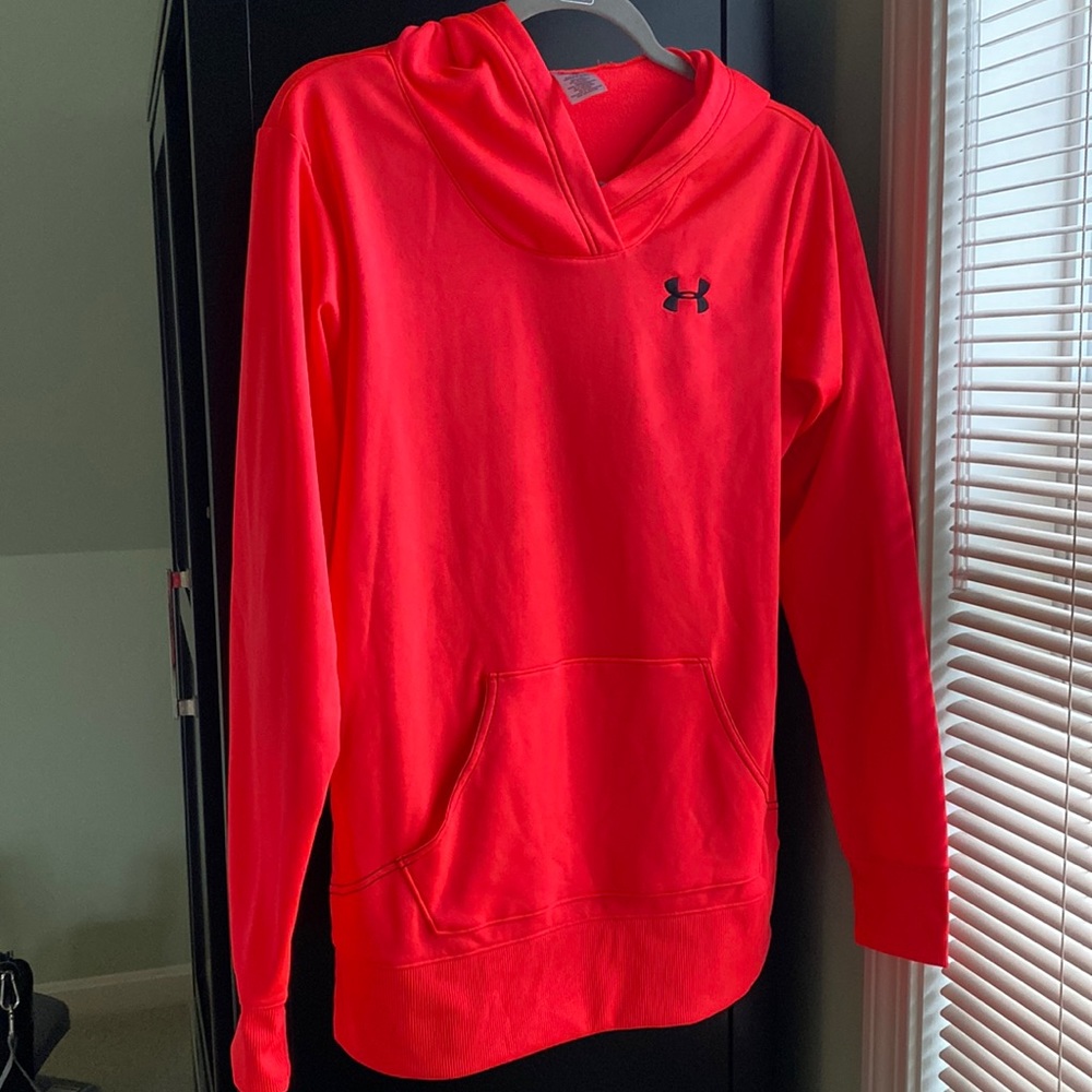 Under Armour Hoodie, cold gear performance fleece lined, fluorescent, large,nwt